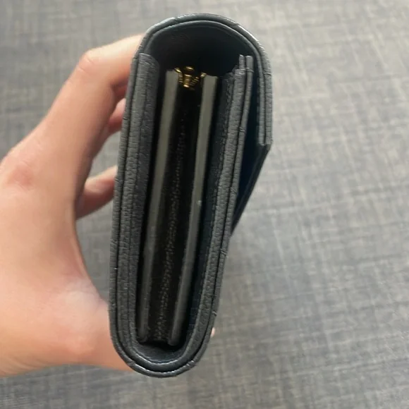 YSL Matelasse Chevron Flap Wallet Black - Picture 3 of 6